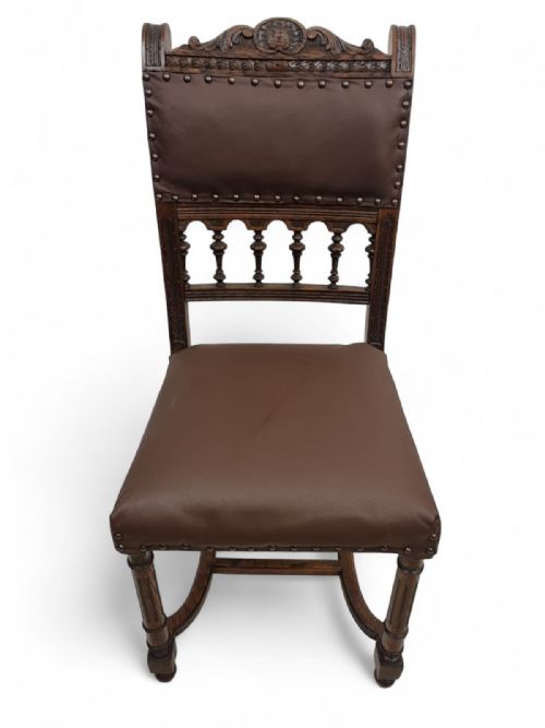 ANTIQUE RENAISSANCE REVIVAL DINING CHAIRS SET OF 6 C18901910 - ADDITIONAL PHOTO 1