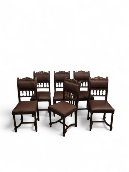 ANTIQUE RENAISSANCE REVIVAL DINING CHAIRS SET OF 6 C18901910 - ADDITIONAL PHOTO 8