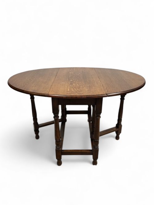 VINTAGE EDWARDIAN OAK GATELEG TABLE - ADDITIONAL PHOTO 2