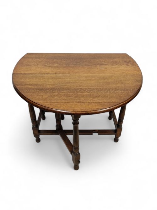 VINTAGE EDWARDIAN OAK GATELEG TABLE - ADDITIONAL PHOTO 4