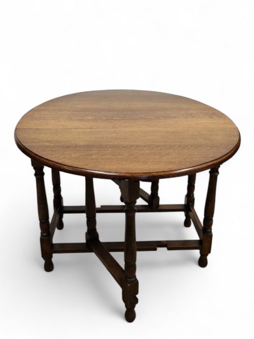 VINTAGE EDWARDIAN OAK GATELEG TABLE - ADDITIONAL PHOTO 6