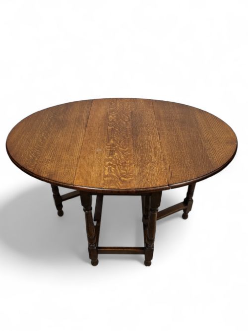 VINTAGE EDWARDIAN OAK GATELEG TABLE - ADDITIONAL PHOTO 7
