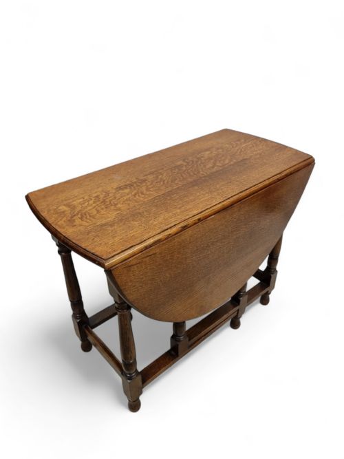 VINTAGE EDWARDIAN OAK GATELEG TABLE - ADDITIONAL PHOTO 8