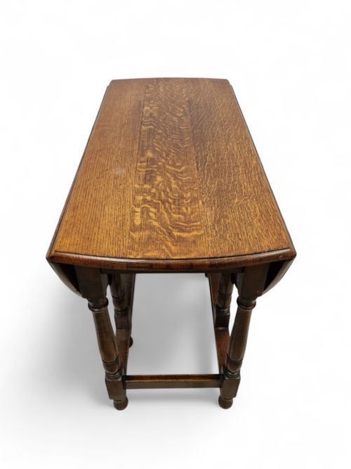 VINTAGE EDWARDIAN OAK GATELEG TABLE - ADDITIONAL PHOTO 9