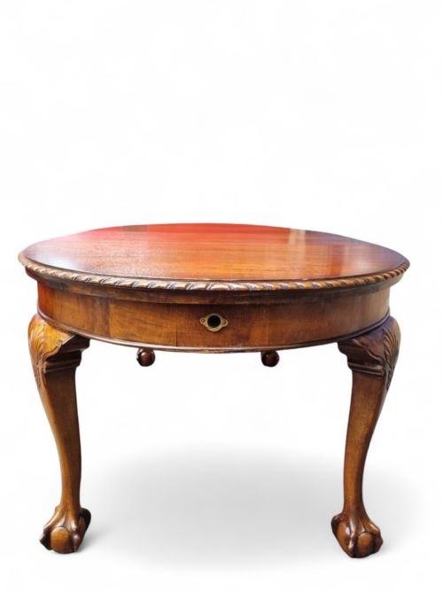 ANTIQUE VICTORIAN MAHOGANY EXTENDING DINING TABLE 19TH CENTURY CRANK HANDLE LION PAW FEET - ADDITIONAL PHOTO 4