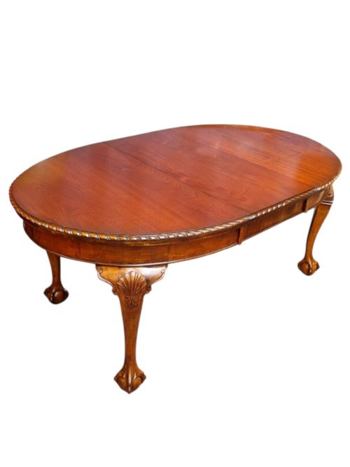 ANTIQUE VICTORIAN MAHOGANY EXTENDING DINING TABLE 19TH CENTURY CRANK HANDLE LION PAW FEET - ADDITIONAL PHOTO 10