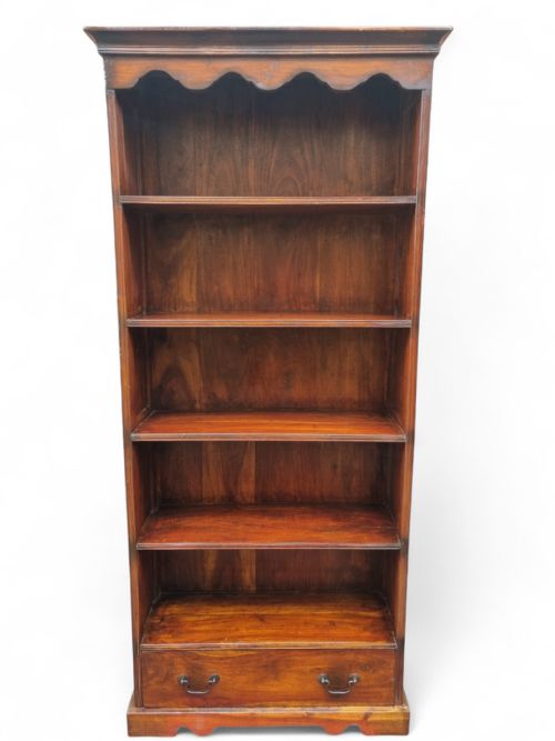 ANTIQUE VICTORIAN ROSEWOOD OPEN BOOKCASE WITH DRAWER - ADDITIONAL PHOTO 5