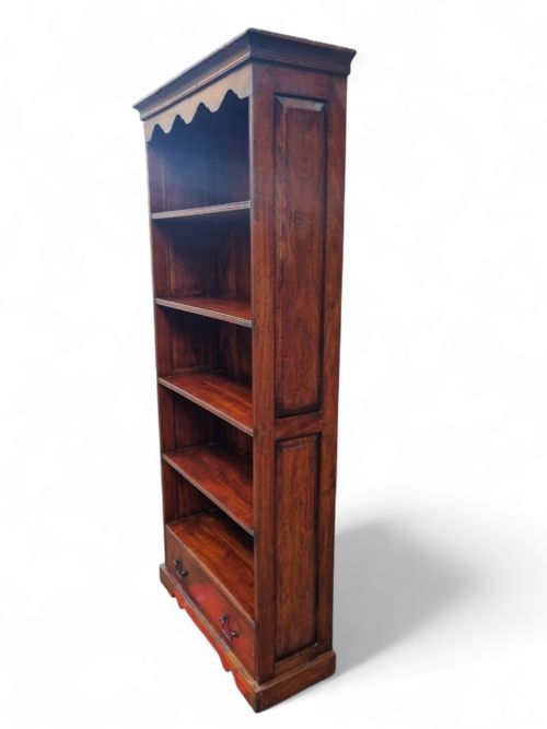 ANTIQUE VICTORIAN ROSEWOOD OPEN BOOKCASE WITH DRAWER - ADDITIONAL PHOTO 6