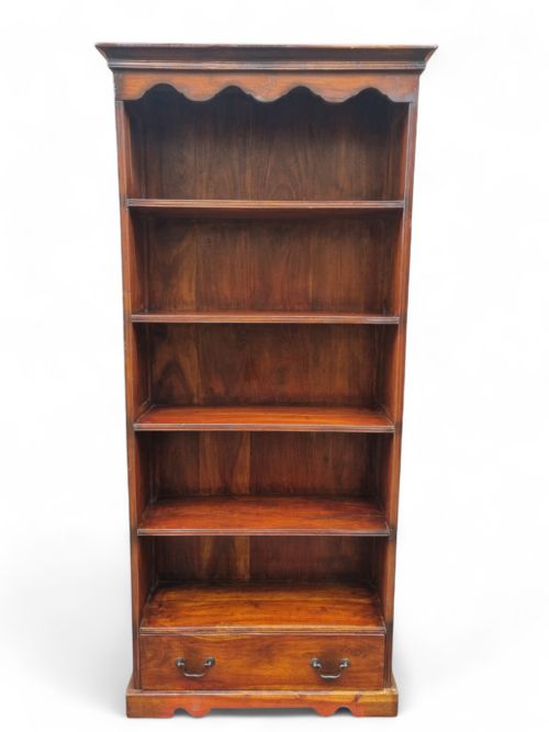 ANTIQUE VICTORIAN ROSEWOOD OPEN BOOKCASE WITH DRAWER - ADDITIONAL PHOTO 7