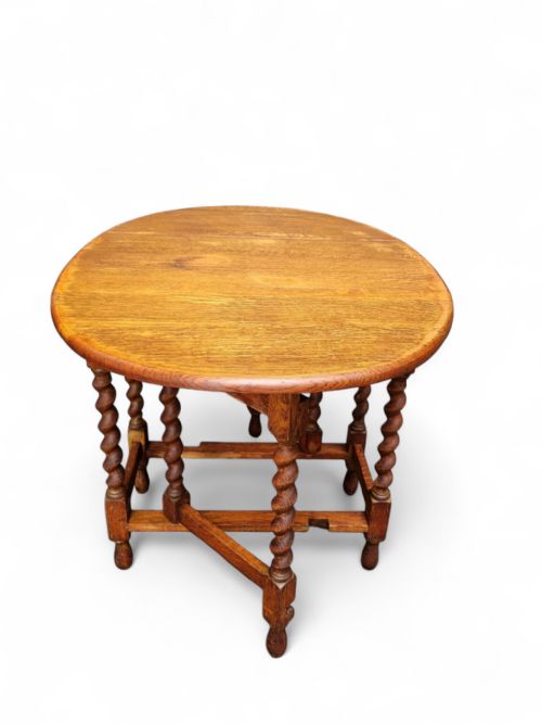 ANTIQUE OAK GATELEG DROPLEAF TABLE EARLY 20TH CENTURY - ADDITIONAL PHOTO 2
