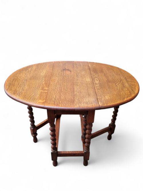 ANTIQUE OAK GATELEG DROPLEAF TABLE EARLY 20TH CENTURY - ADDITIONAL PHOTO 3