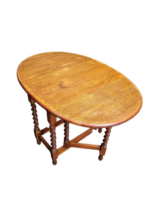 ANTIQUE OAK GATELEG DROPLEAF TABLE EARLY 20TH CENTURY - ADDITIONAL PHOTO 4