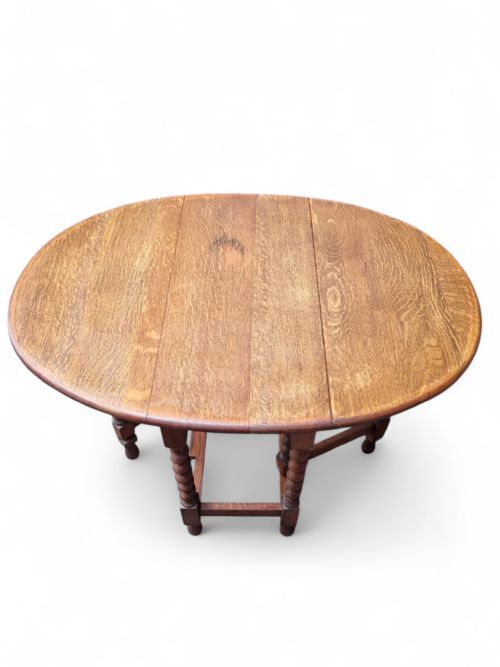 ANTIQUE OAK GATELEG DROPLEAF TABLE EARLY 20TH CENTURY - ADDITIONAL PHOTO 6