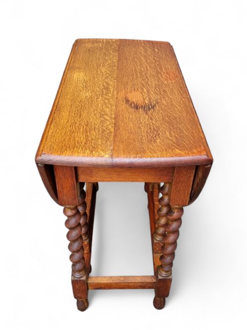 ANTIQUE OAK GATELEG DROPLEAF TABLE EARLY 20TH CENTURY - ADDITIONAL PHOTO 8