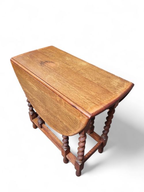 ANTIQUE OAK GATELEG DROPLEAF TABLE EARLY 20TH CENTURY - ADDITIONAL PHOTO 9