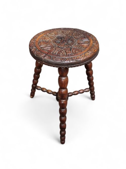 ANTIQUE EDWARDIAN SMALL HANDMADE CARVED OCCASIONAL TABLE - ADDITIONAL PHOTO 1