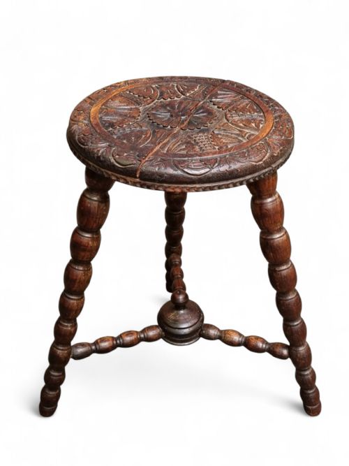 ANTIQUE EDWARDIAN SMALL HANDMADE CARVED OCCASIONAL TABLE - ADDITIONAL PHOTO 4