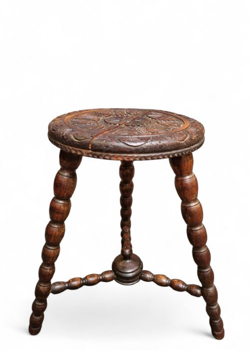 ANTIQUE EDWARDIAN SMALL HANDMADE CARVED OCCASIONAL TABLE - ADDITIONAL PHOTO 6