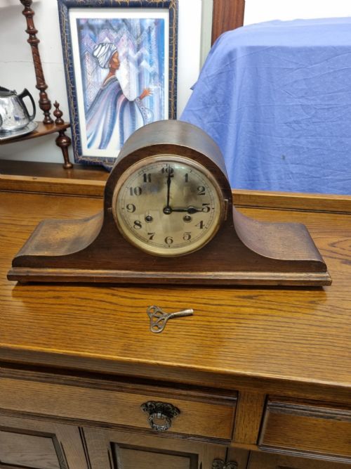 antique victorian oak napoleon mantle clock c1880 - CATEGORY: ANTIQUE CLOCKS - DATED VICTORIAN