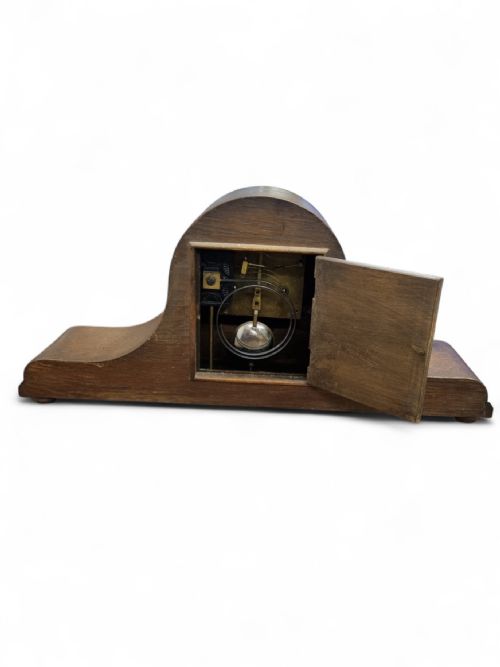 ANTIQUE VICTORIAN OAK NAPOLEON MANTLE CLOCK C1880 - ADDITIONAL PHOTO 3