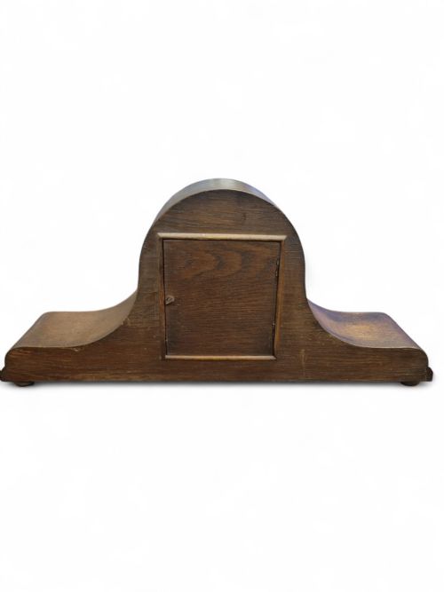 ANTIQUE VICTORIAN OAK NAPOLEON MANTLE CLOCK C1880 - ADDITIONAL PHOTO 4