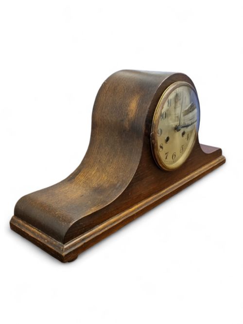 ANTIQUE VICTORIAN OAK NAPOLEON MANTLE CLOCK C1880 - ADDITIONAL PHOTO 5