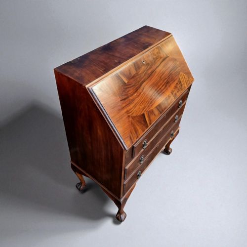 ANTIQUE MAHOGANY BUREAU QUEEN ANNE STYLE C1930 - ADDITIONAL PHOTO 5