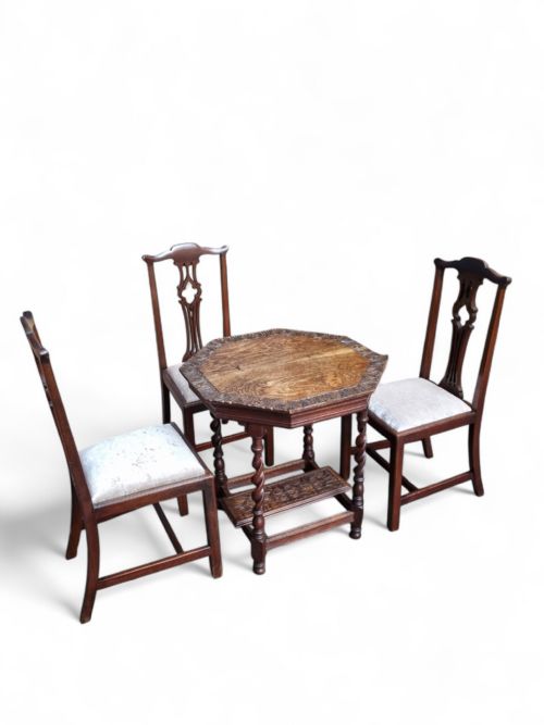 ANTIQUE EDWARDIAN MAHOGANY DINING CHAIRS SET OF 3 C1910 - ADDITIONAL PHOTO 5