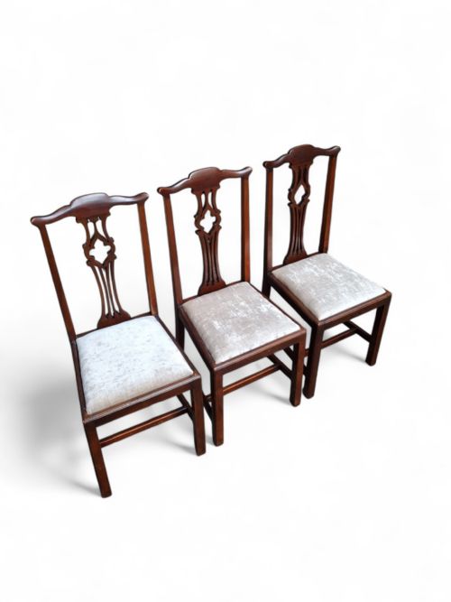 ANTIQUE EDWARDIAN MAHOGANY DINING CHAIRS SET OF 3 C1910 - ADDITIONAL PHOTO 9