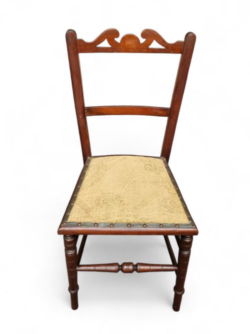 ANTIQUE VICTORIAN MAHOGANY BEDROOM CHAIR C1870 - ADDITIONAL PHOTO 1