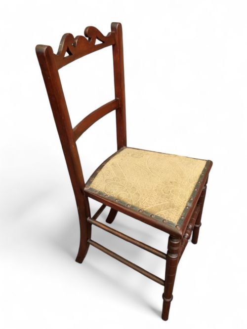 ANTIQUE VICTORIAN MAHOGANY BEDROOM CHAIR C1870 - ADDITIONAL PHOTO 3