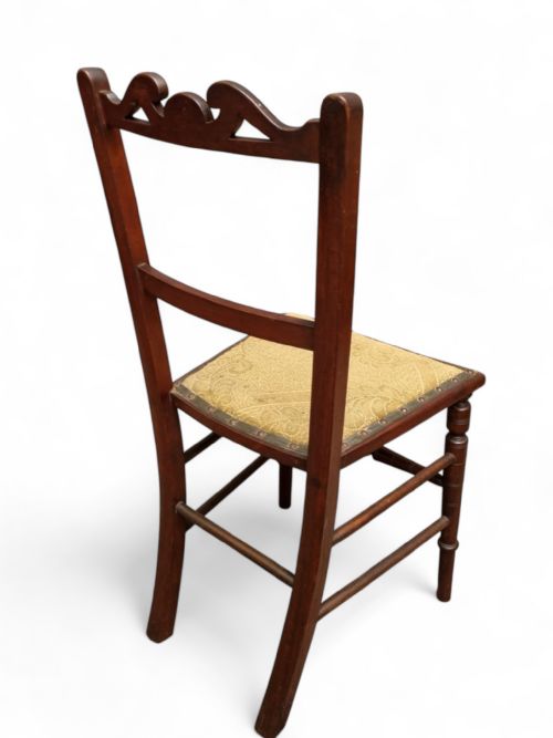 ANTIQUE VICTORIAN MAHOGANY BEDROOM CHAIR C1870 - ADDITIONAL PHOTO 4