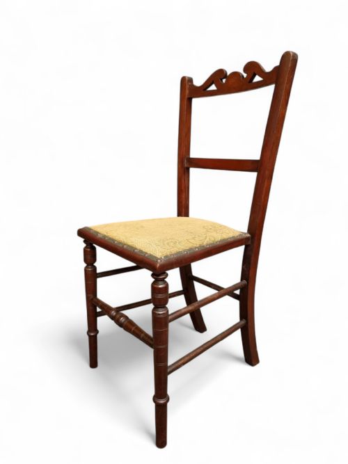 ANTIQUE VICTORIAN MAHOGANY BEDROOM CHAIR C1870 - ADDITIONAL PHOTO 5