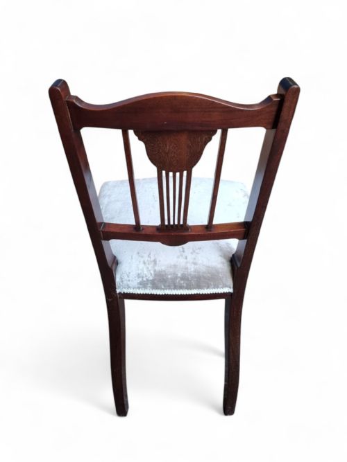 ANTIQUE VICTORIAN INLAID MAHOGANY DINING CHAIRS SET OF 3 - ADDITIONAL PHOTO 1