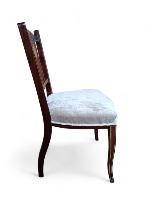 ANTIQUE VICTORIAN INLAID MAHOGANY DINING CHAIRS SET OF 3 - ADDITIONAL PHOTO 3
