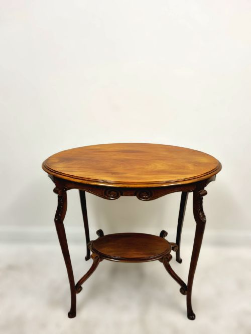 ANTIQUE EDWARDIAN MAHOGANY TWOTIER OCCASIONAL TABLE C19051910 - ADDITIONAL PHOTO 1