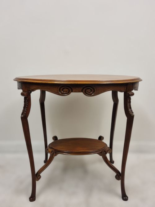 ANTIQUE EDWARDIAN MAHOGANY TWOTIER OCCASIONAL TABLE C19051910 - ADDITIONAL PHOTO 2