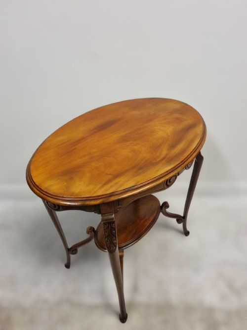 ANTIQUE EDWARDIAN MAHOGANY TWOTIER OCCASIONAL TABLE C19051910 - ADDITIONAL PHOTO 3