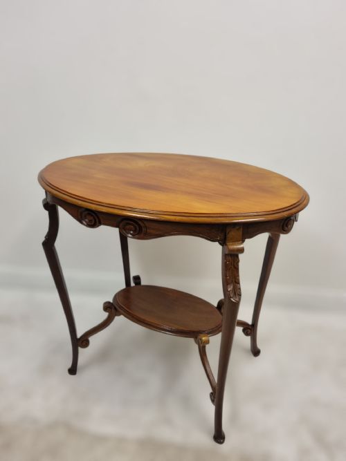 ANTIQUE EDWARDIAN MAHOGANY TWOTIER OCCASIONAL TABLE C19051910 - ADDITIONAL PHOTO 7