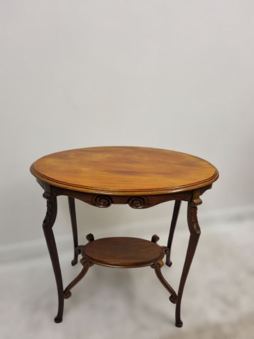 ANTIQUE EDWARDIAN MAHOGANY TWOTIER OCCASIONAL TABLE C19051910 - ADDITIONAL PHOTO 8