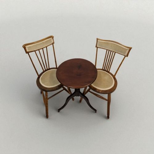 ANTIQUE PAIR OF BEDROOM CHAIRS SPINDLE BACK PENNY SEAT - ADDITIONAL PHOTO 3