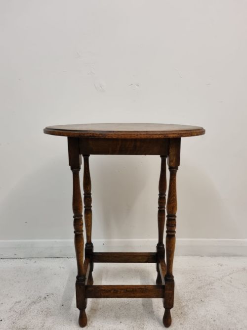 ANTIQUE OAK SIDE OCCASIONAL OVAL HALL TABLE - ADDITIONAL PHOTO 5