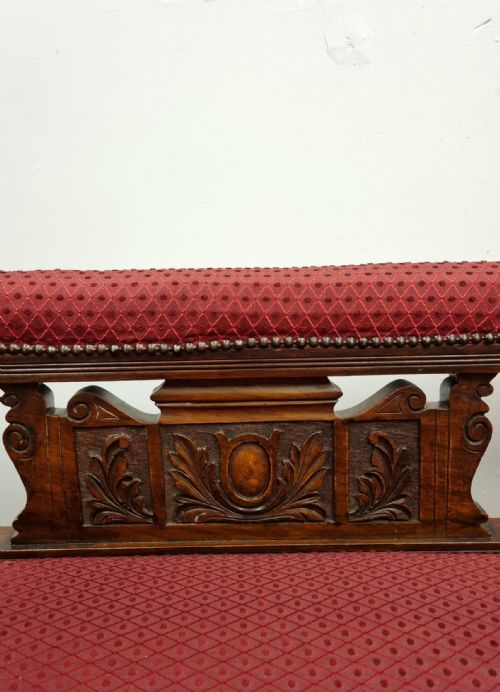 ANTIQUE EDWARDIAN CHAISE LONGUE SOLID OAK FRAME C1910 - ADDITIONAL PHOTO 4