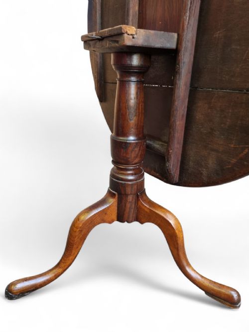 ANTIQUE GEORGE III OAK TRIPOD TABLE C1780 - ADDITIONAL PHOTO 3