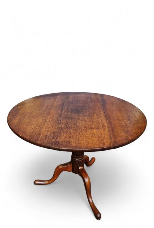 ANTIQUE GEORGE III OAK TRIPOD TABLE C1780 - ADDITIONAL PHOTO 5