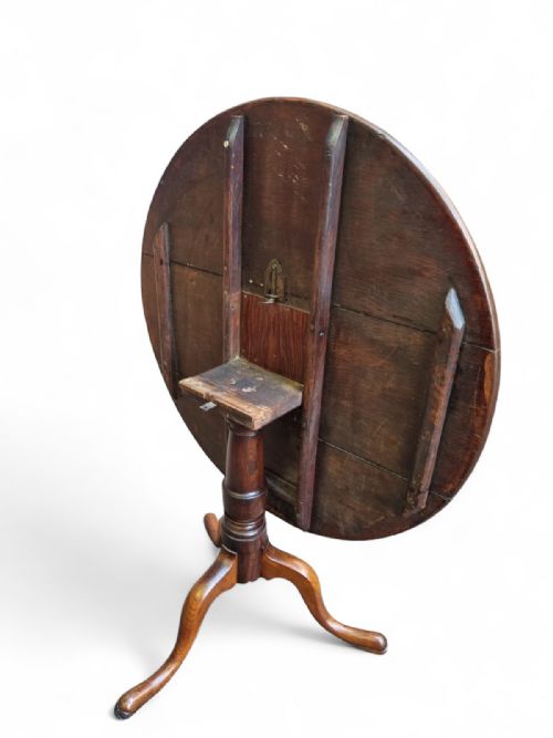 ANTIQUE GEORGE III OAK TRIPOD TABLE C1780 - ADDITIONAL PHOTO 9