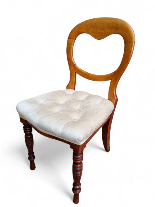 ANTIQUE VICTORIAN MAHOGANY BALLOON BACK DINING CHAIRS SET OF 2 - ADDITIONAL PHOTO 4