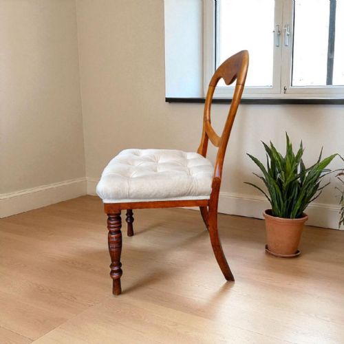 ANTIQUE VICTORIAN MAHOGANY BALLOON BACK DINING CHAIRS SET OF 2 - ADDITIONAL PHOTO 5