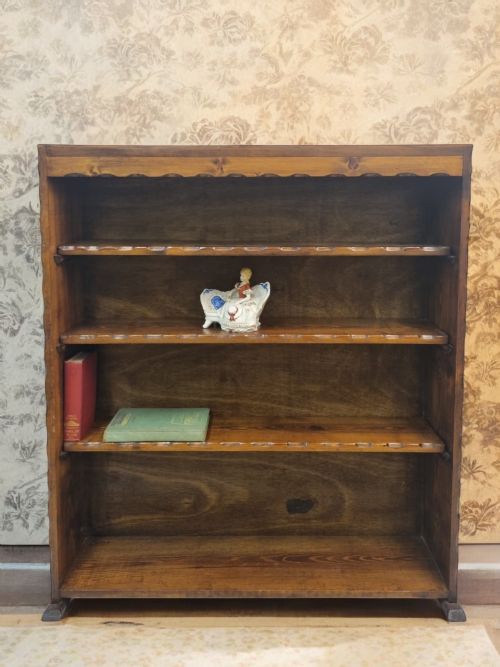 antique rustic pine open bookcase early 20th century - CATEGORY: ANTIQUE BOOKCASES - DATED 1930