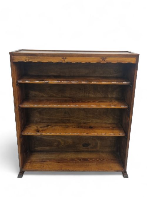 ANTIQUE RUSTIC PINE OPEN BOOKCASE EARLY 20TH CENTURY - ADDITIONAL PHOTO 4